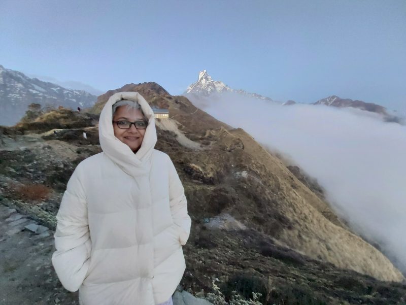 Jaishree Nair in the mountains