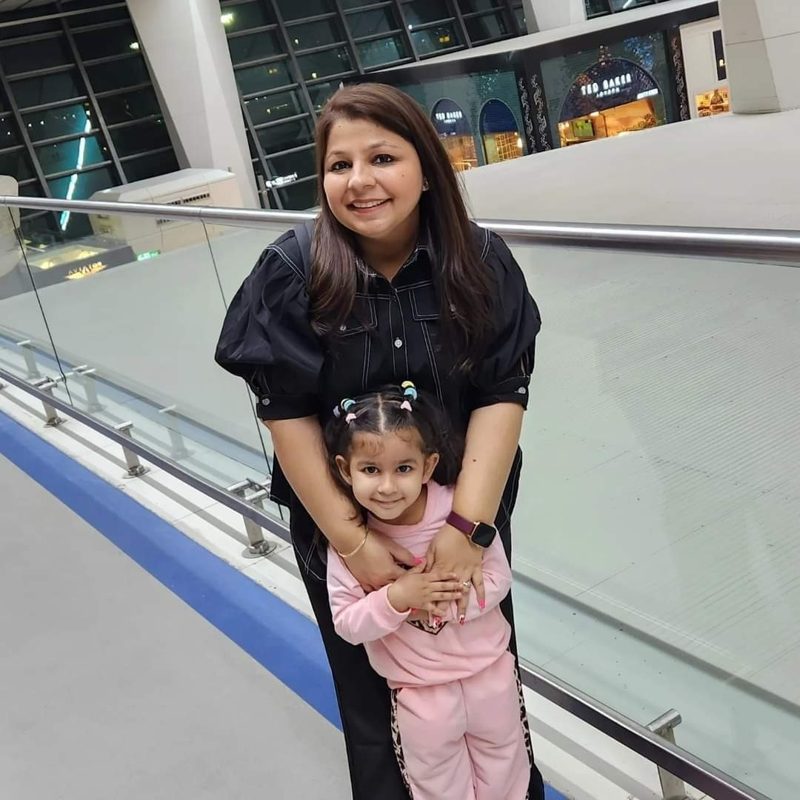 Kirti Kumar with her daughter